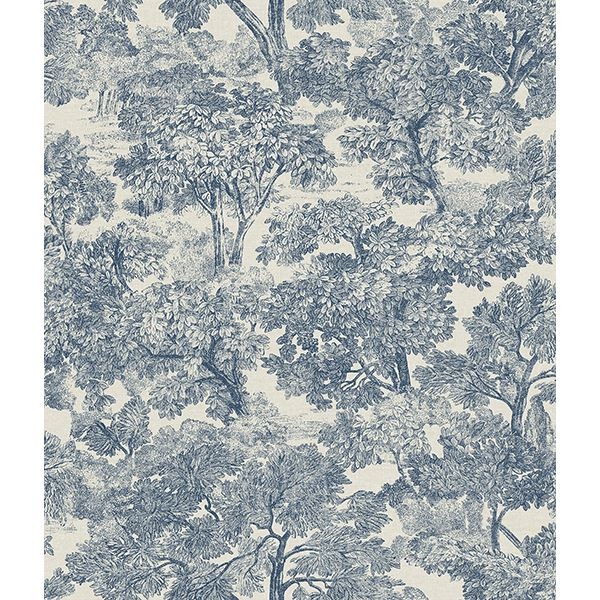 Picture of Blyth Blue Toile Wallpaper 