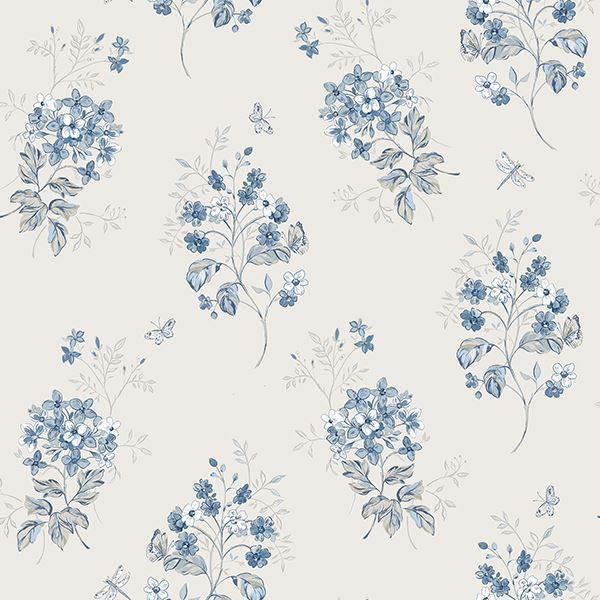 Picture of Beverly Blue Floral Wallpaper 
