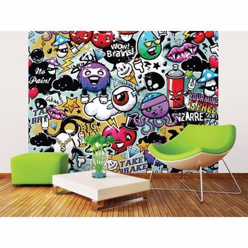 Show details for Graffiti Monster Wall Mural