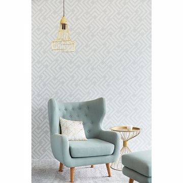 Show details for Zig Grey Geometric Wallpaper
