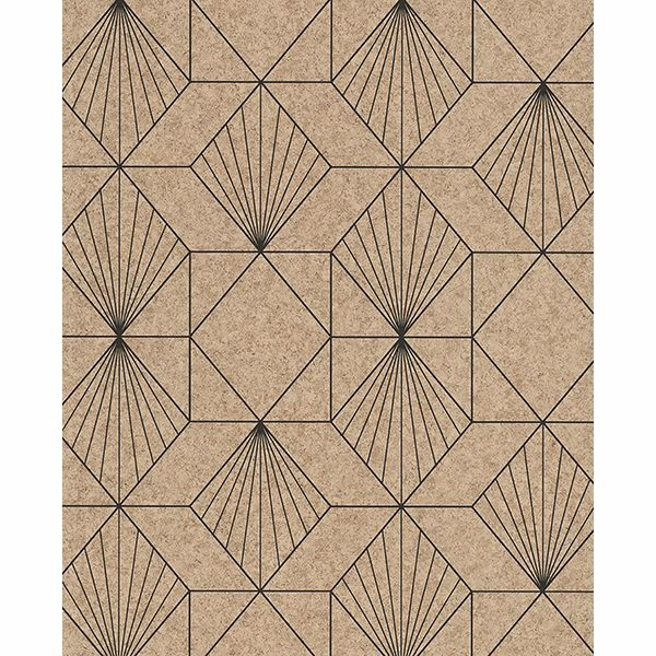 Picture of Halcyon Sand Geometric Wallpaper 