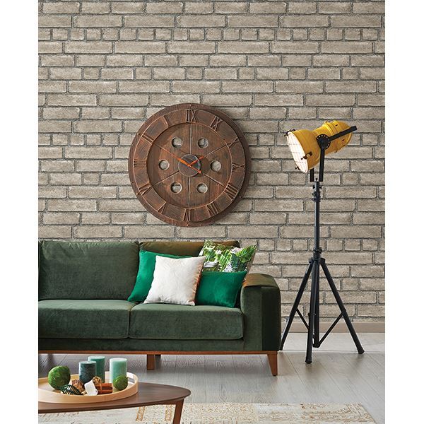 2540-24052 - Facade Taupe Brick Wallpaper - by A - Street Prints