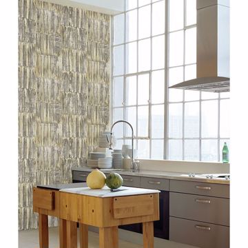 Show details for Patina Panels Yellow Metal Wallpaper