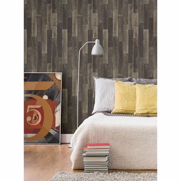 Show details for Antique Floorboards Grey Wood Wallpaper