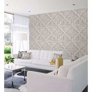 Show details for Carriage House Light Grey Wood Wallpaper