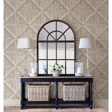 Show details for Carriage House Neutral Wood Wallpaper