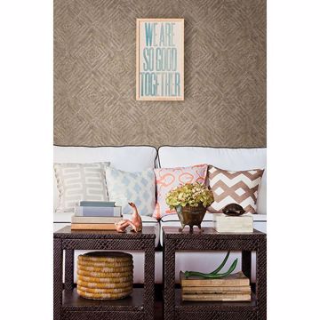 Show details for Labyrinth Bronze Geometric Wallpaper