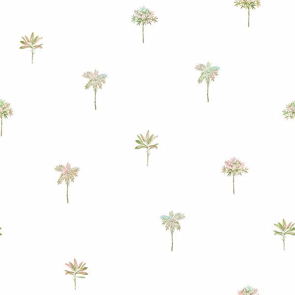 Picture of Palmetto Pink Leaves Wallpaper