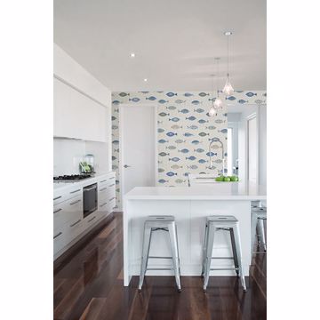 Show details for Key West Blue Fish Wallpaper