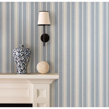 Show details for Cooper Denim Cabin Stripe Wallpaper