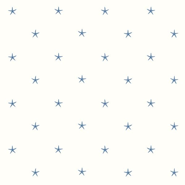 3113-54541 - White Sands Blue Starfish Wallpaper - by Chesapeake