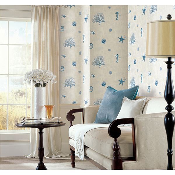 311354531 Boca Raton Blue Seashells Wallpaper by Chesapeake