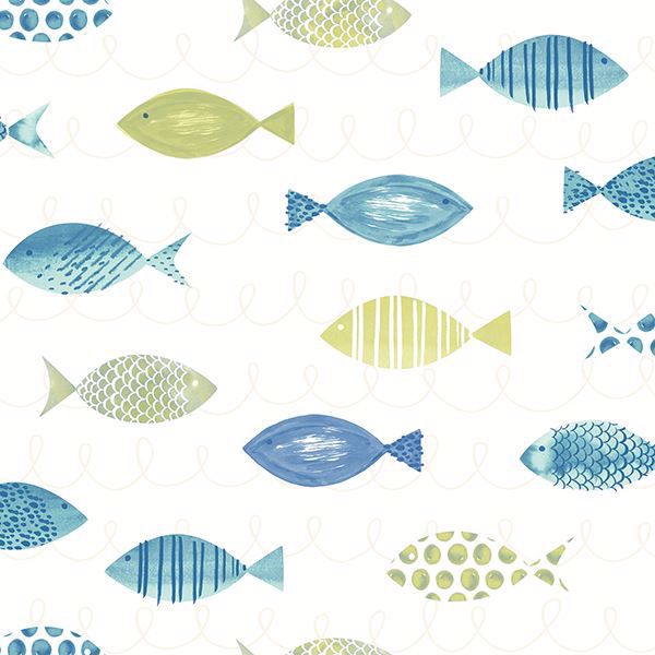 Picture of Key West Green Fish Wallpaper 