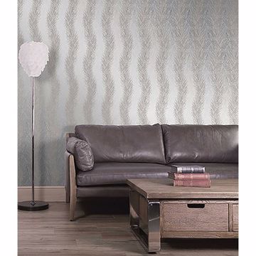 Show details for Wheaton Silver Leaf Wave Wallpaper