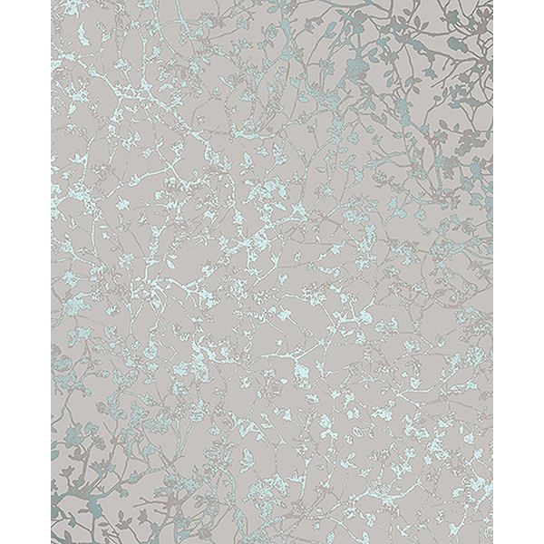 Picture of Palatine Teal Leaves Wallpaper