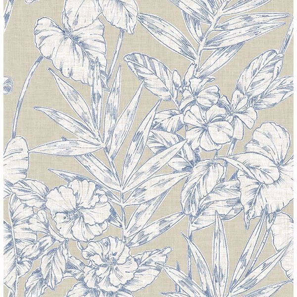 Picture of Fiji Navy Floral Wallpaper 