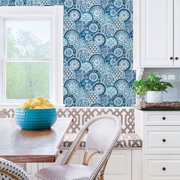 Show details for Laguna Blue Plate Wallpaper