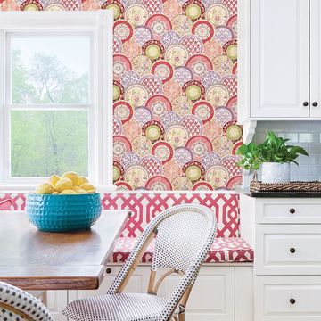 Show details for Laguna Pink Plate Wallpaper