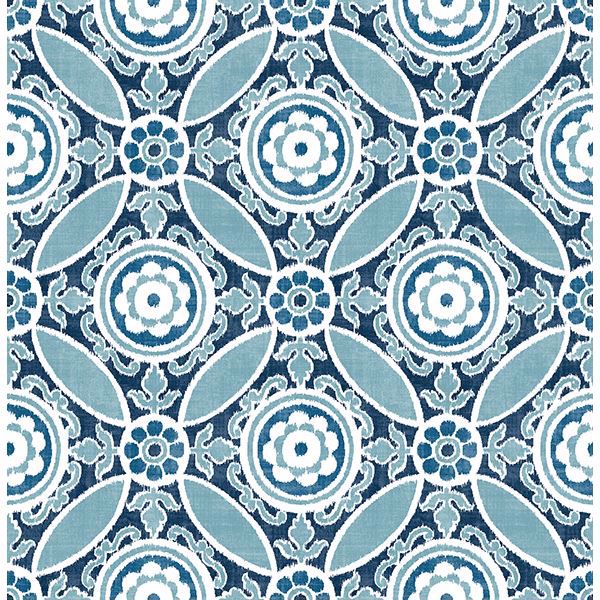 2744-24116 - Maya Blue Medallion Wallpaper - by A - Street Prints