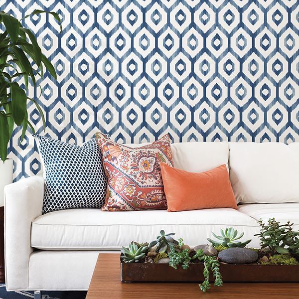 Royal-blue-crown Fabric, Wallpaper And Home Decor - View #5