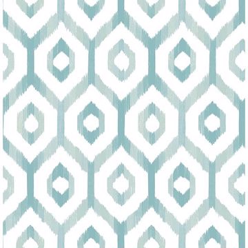 Picture of Lucia Teal Diamond Wallpaper 