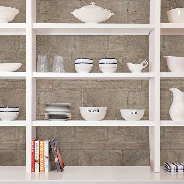 NU2237 Beige Sandstone Wall Peel and Stick Wallpaper by NuWallpaper