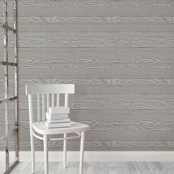 NU2240 - Grey Salvaged Wood Peel and Stick Wallpaper - by NuWallpaper