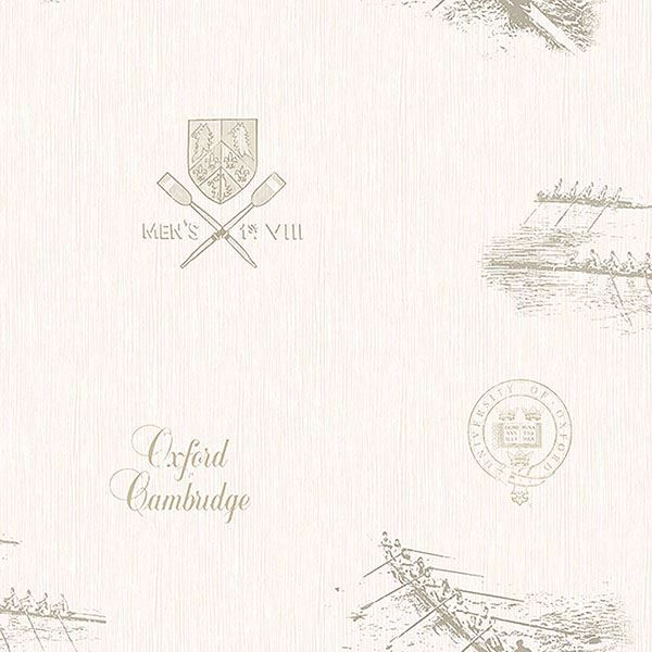 Picture of Varsity Grey Row Boat Wallpaper 