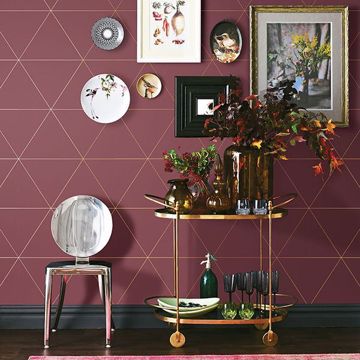 Show details for Twilight Red Geometric Wallpaper