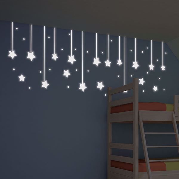 Cr 79227 Hanging Stars Glow In The Dark Wall Decal By Home