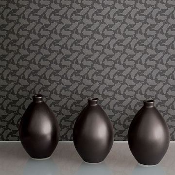 Show details for Moomintroll Dark Grey Novelty Wallpaper