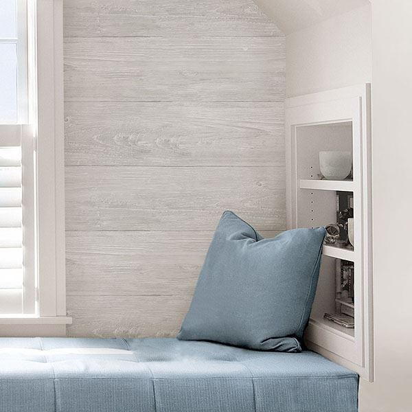 NU2397 Grey Wood Plank Peel and Stick Wallpaper by NuWallpaper