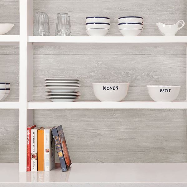 NU2397 Grey Wood Plank Peel and Stick Wallpaper by NuWallpaper