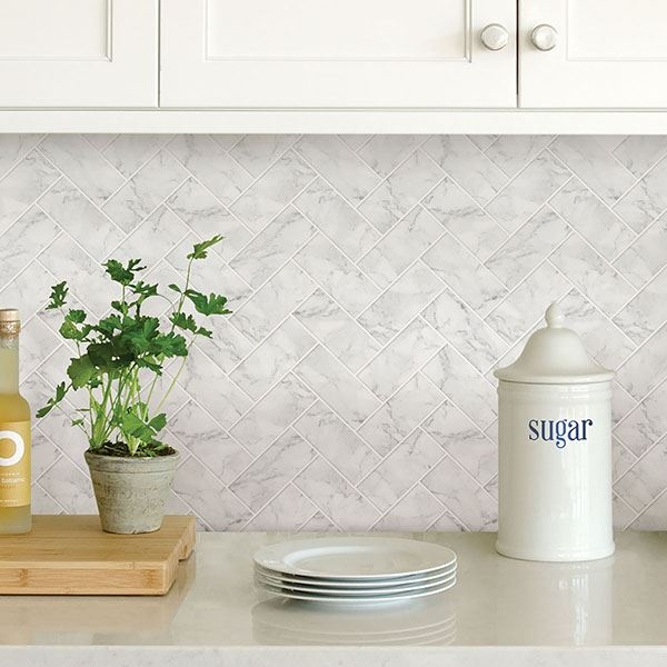Herringbone Marble Backsplash Tiles Joqixon Thicker Peel and Stick Wall Tile for Kitchen Backsplash Pack of 5 Stick on Tiles for Kitchen Bathroom