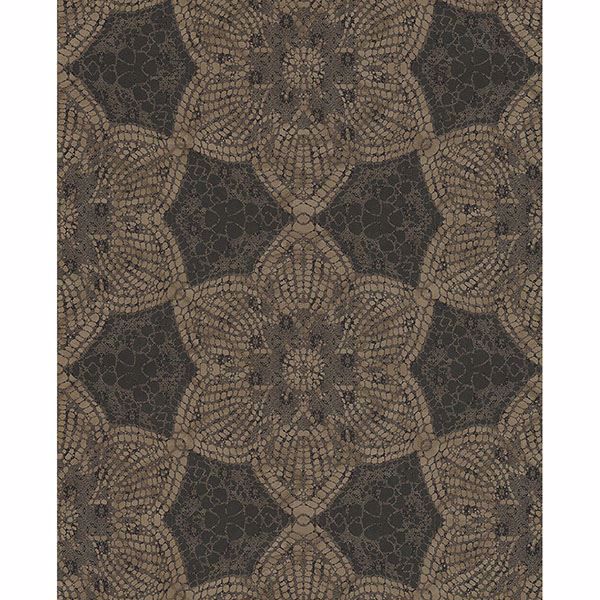 Picture of Medallion Brown Seychelles Wallpaper 