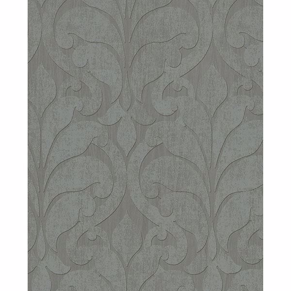Picture of Damask Grey Vallon Wallpaper 