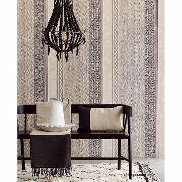 Show details for Stripe Brown Setif Wallpaper