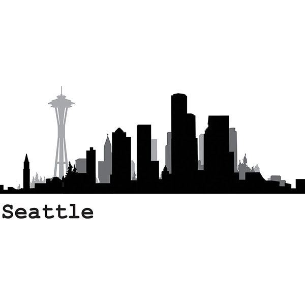DWPK2571 Seattle Cityscape Wall Art Kit by WallPops
