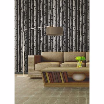 Show details for Distinctive Black Birch Tree Wallpaper
