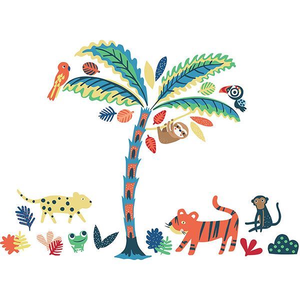 WPK2580 Tropical Rainforest Friends Wall Decal by WallPops