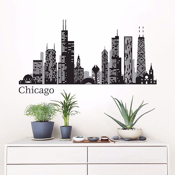 Chicago Cityscape Wall Decal Art Kit By Wallpops