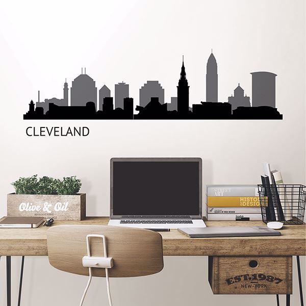 Cleveland Cityscape Wall Decal Art Kit By Wallpops