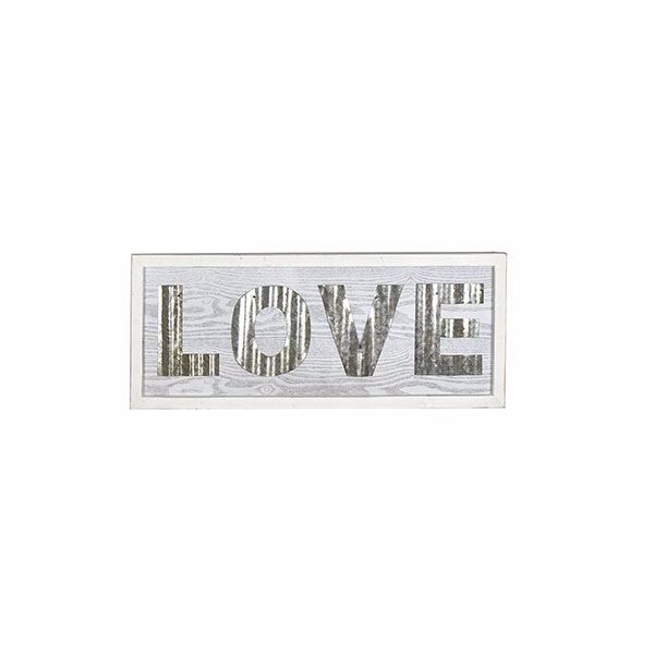 Love Small White Rustic Sign D51252 Wall Decor By Brewster