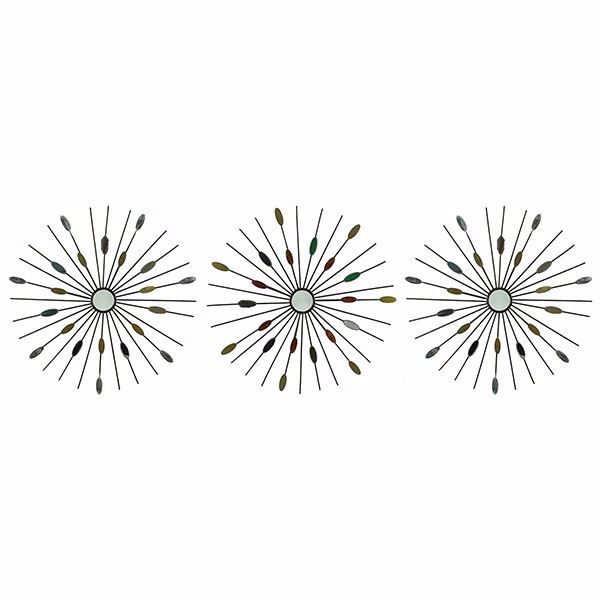 Brinly Mirrored Copper Starburst Wall Art