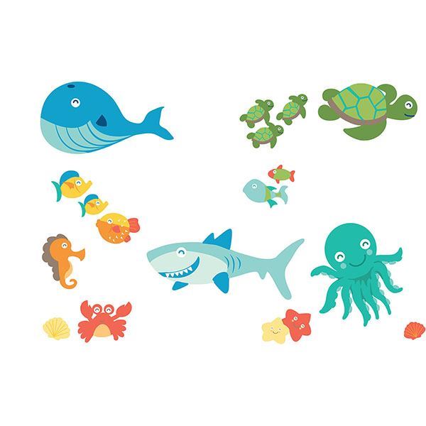 NH2548 Sea Life Wall Stickers by InHome