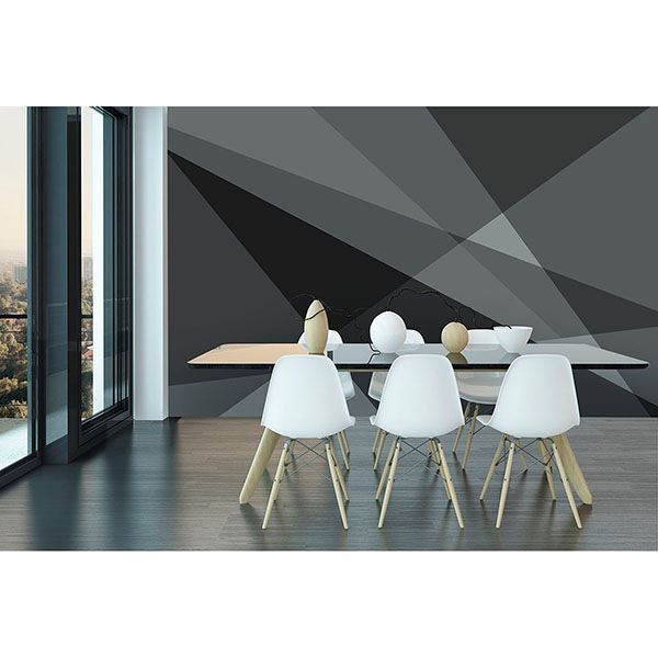 FDM50584 Grey Geometry Wall Mural by Wall Rogues