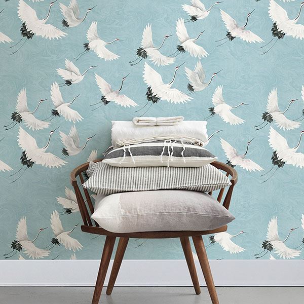 2764-24300 - Crane Blue Windsong Wallpaper - by A - Street Prints