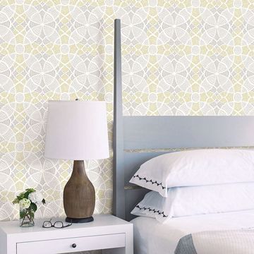 Show details for Zazen Yellow Geometric Wallpaper