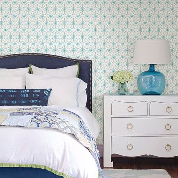 Show details for Orion Turquoise Geometric Wallpaper