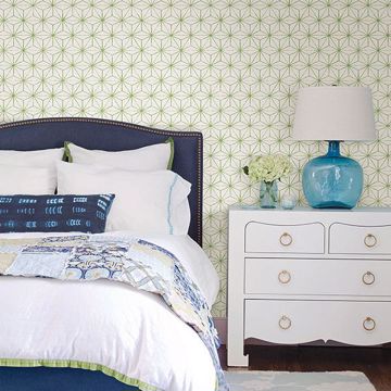 Show details for Orion Green Geometric Wallpaper